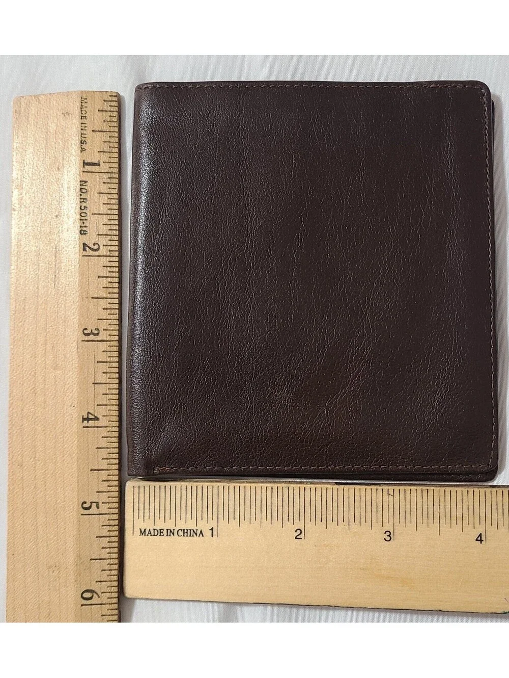 2pk Vtg L’Aiglon Leather Bifold Wallet Sz Small Dark Brown 10 CC Slots Billfold